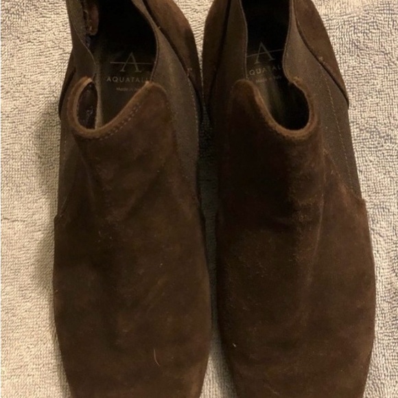 Aquatalia Brown Suede Chelsea Ankle Boots | Italy | Size 9 - Picture 4 of 6